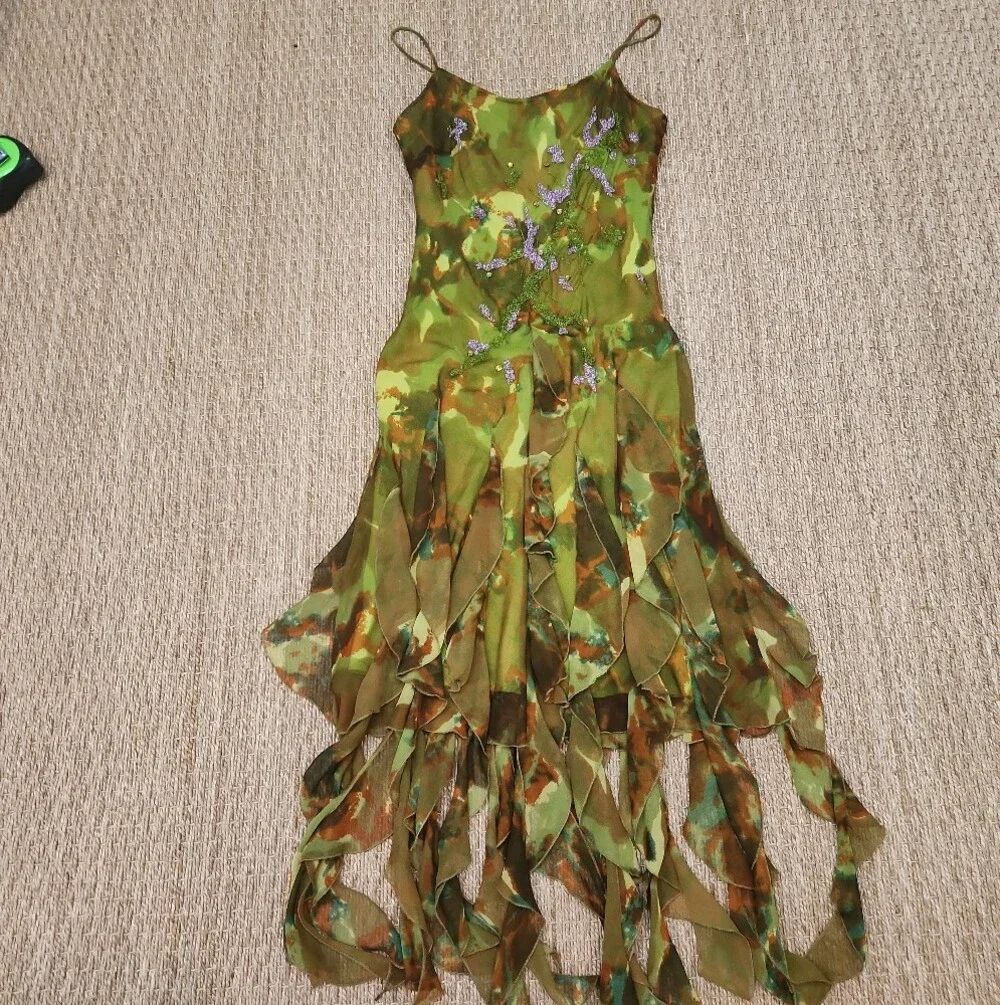 Fairy Dress CHAP-4 S.L. Multicolored With Rhinestones And Beads Size M